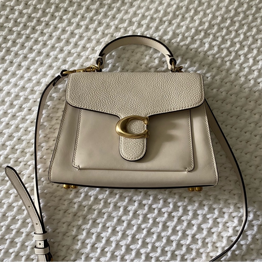 Coach Cream Crossbody Bag with Gold Accents